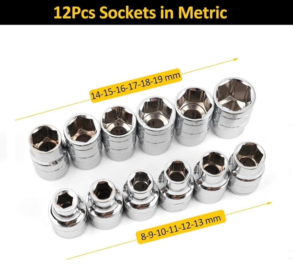 13 pcs 1/2" T-Type

Socket Set