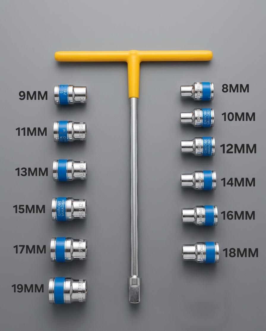 13 pcs 1/2" T-Type

Socket Set